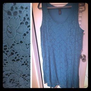 Teal lace dress